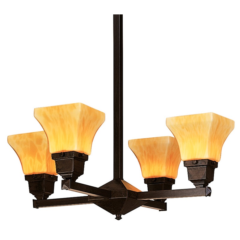 Arroyo RCH-4U-BZ Ruskin Four Light Chandelier Bronze
