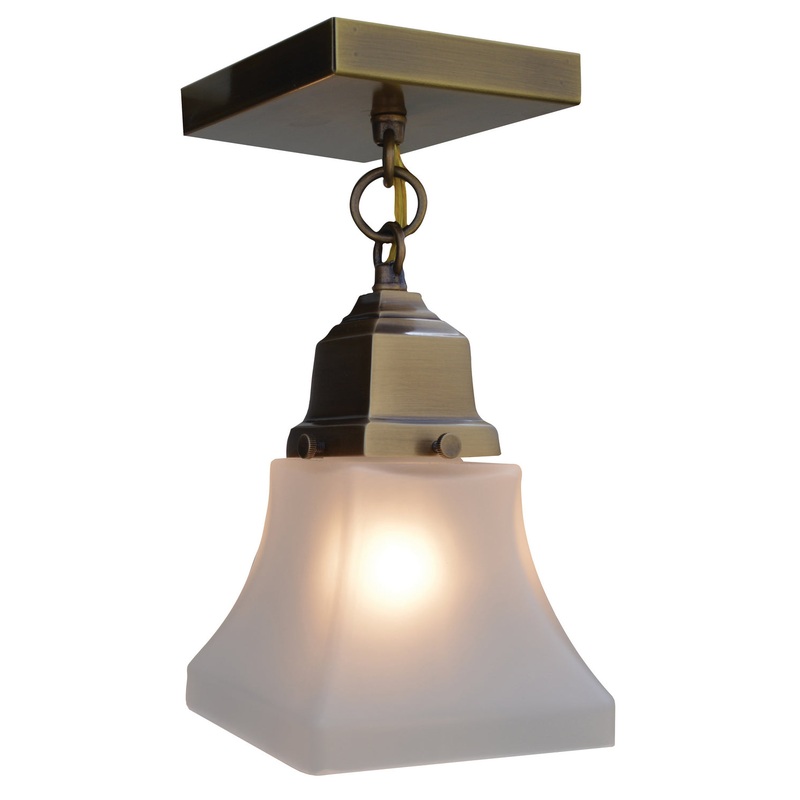 Arroyo RCM-1-AB Ruskin One Light Ceiling Mount Antique Brass