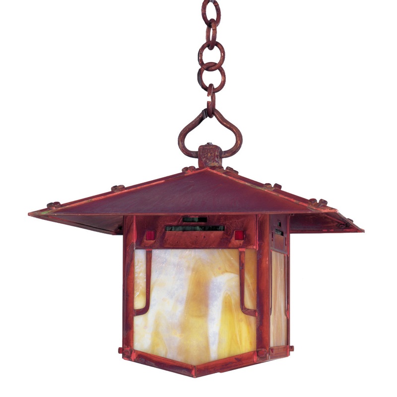 Arroyo PDH-12GRC-RC Pagoda One Light Pendant Raw Copper