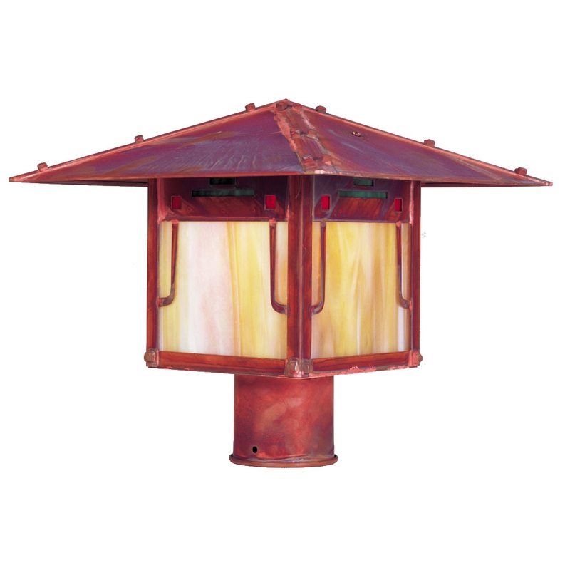 Arroyo PDP-12GRC-RC Pagoda One Light Outdoor Post Lamp Raw Copper