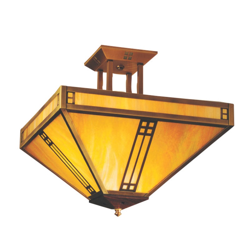 Arroyo PIH-18GW-AB Prairie Four Light Ceiling Mount Antique Brass
